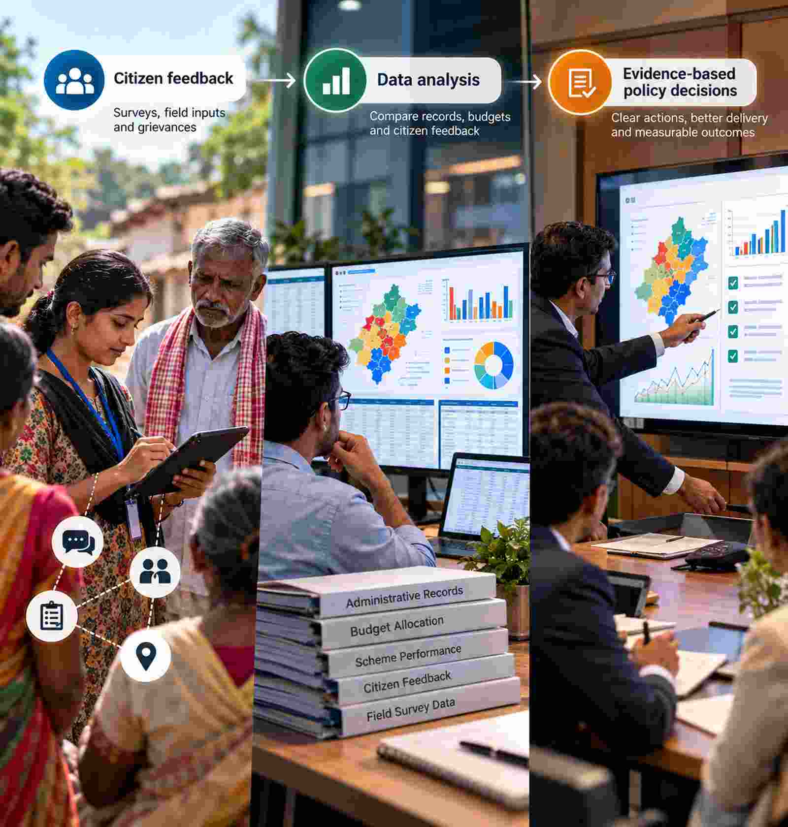 Citizen feedback and data analysis informing public policy decisions in India